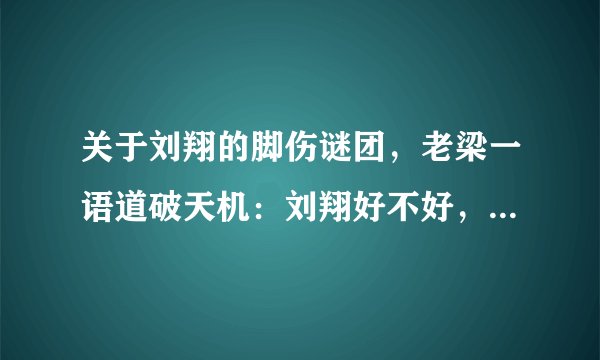 关于刘翔的脚伤谜团，老梁一语道破天机：刘翔好不好，问问局领导；