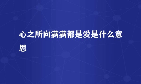 心之所向满满都是爱是什么意思