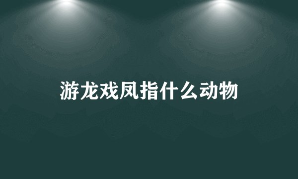 游龙戏凤指什么动物