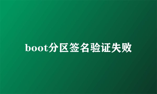 boot分区签名验证失败