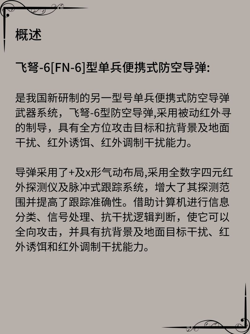 飞弩-6单兵便携式防空导弹
