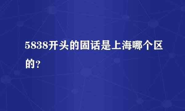 5838开头的固话是上海哪个区的？