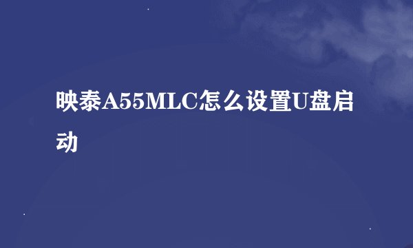 映泰A55MLC怎么设置U盘启动