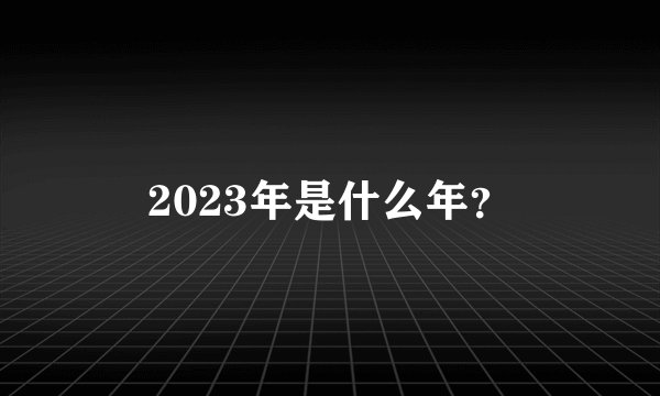 2023年是什么年？