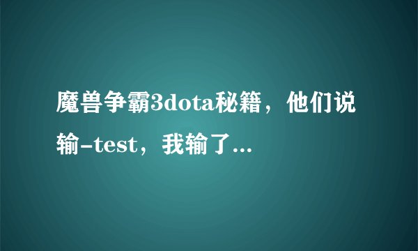 魔兽争霸3dota秘籍，他们说输-test，我输了什么反应也没有 ，什么回事？还有那一杠,就是test前面的-要输不
