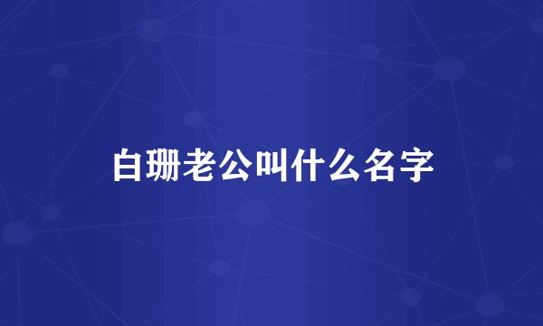 白珊老公叫什么名字