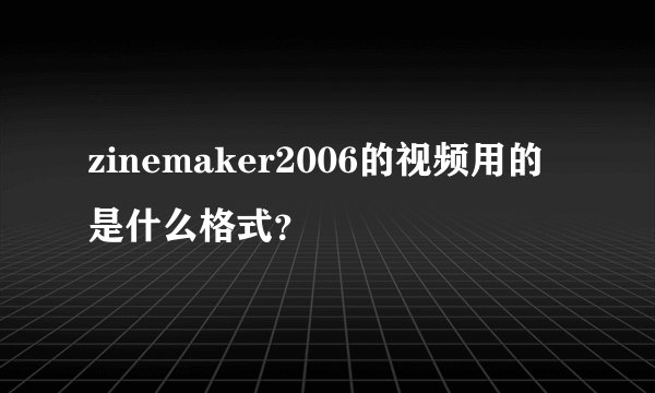 zinemaker2006的视频用的是什么格式？
