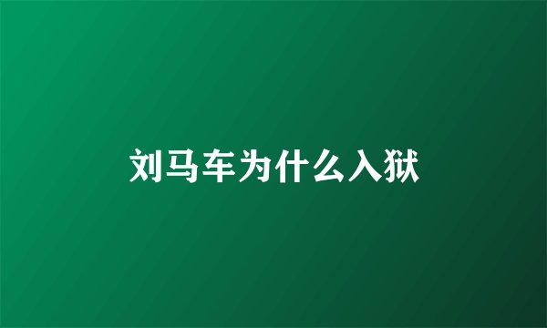 刘马车为什么入狱
