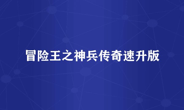 冒险王之神兵传奇速升版
