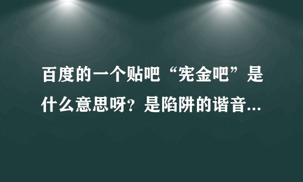 百度的一个贴吧“宪金吧”是什么意思呀？是陷阱的谐音，还是宋承宪和金泰熙的简写呢？