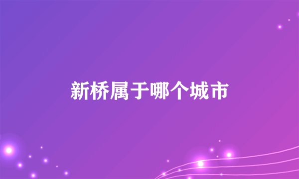 新桥属于哪个城市