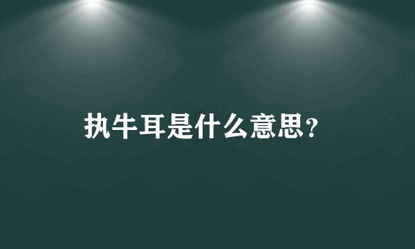 执牛耳是什么意思？