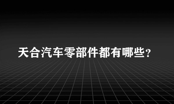 天合汽车零部件都有哪些？