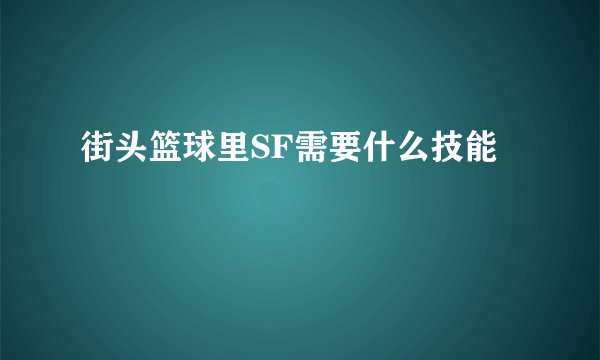 街头篮球里SF需要什么技能
