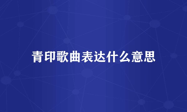 青印歌曲表达什么意思