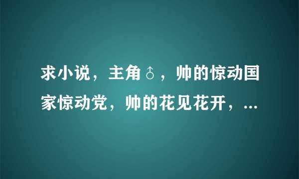求小说，主角♂，帅的惊动国家惊动党，帅的花见花开，人见人爱，车见车载，帅的极度妖孽的YY小说，50