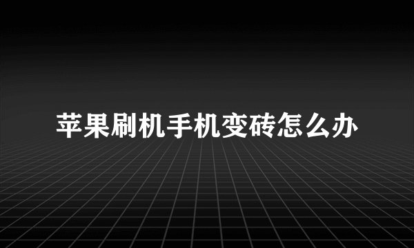 苹果刷机手机变砖怎么办