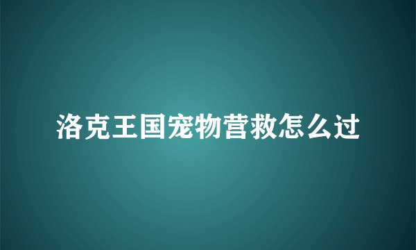 洛克王国宠物营救怎么过