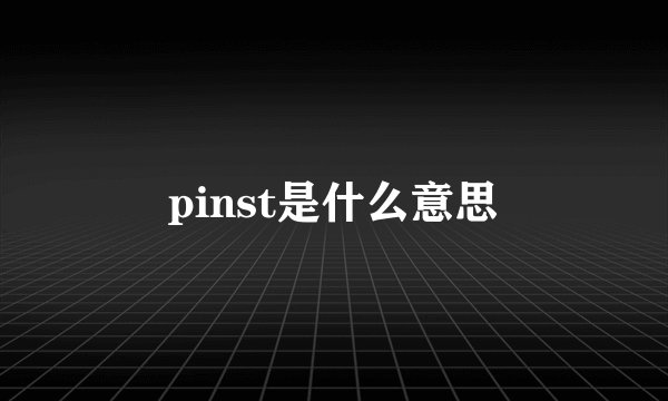 pinst是什么意思