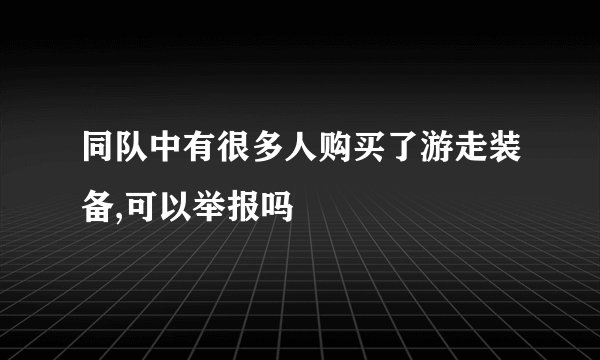 同队中有很多人购买了游走装备,可以举报吗