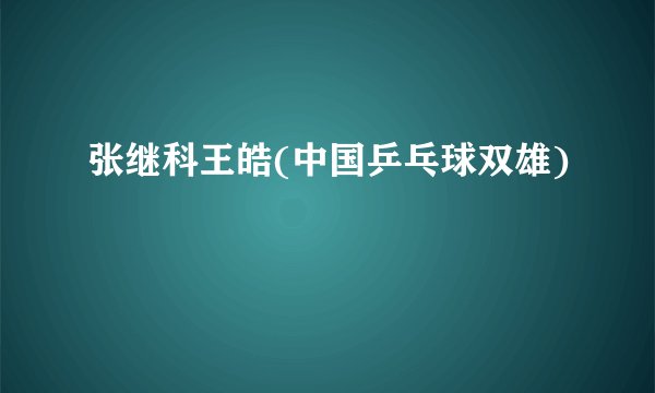 张继科王皓(中国乒乓球双雄)