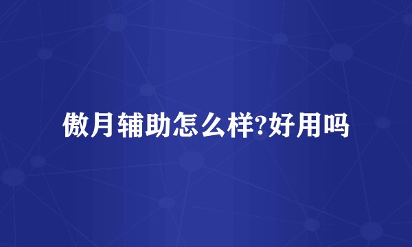 傲月辅助怎么样?好用吗