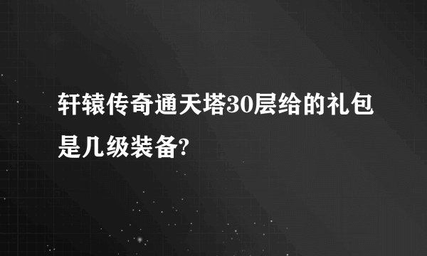 轩辕传奇通天塔30层给的礼包是几级装备?
