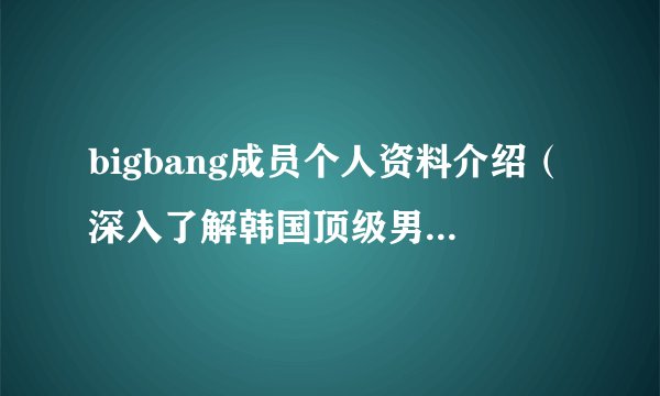 bigbang成员个人资料介绍（深入了解韩国顶级男子组合的成员）