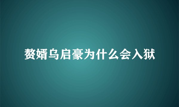 赘婿乌启豪为什么会入狱