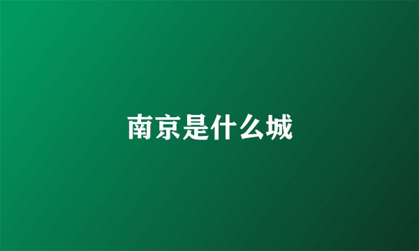 南京是什么城