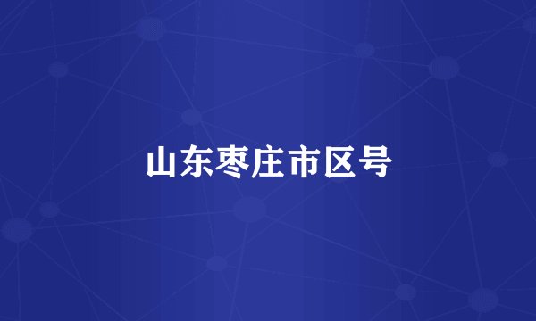 山东枣庄市区号