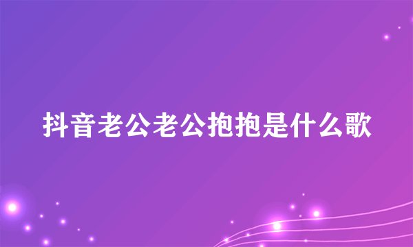 抖音老公老公抱抱是什么歌