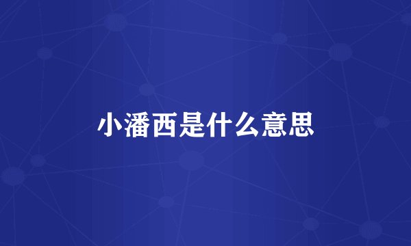小潘西是什么意思