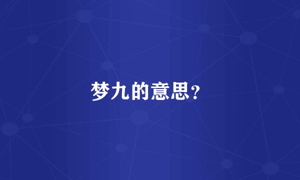 梦九的意思？
