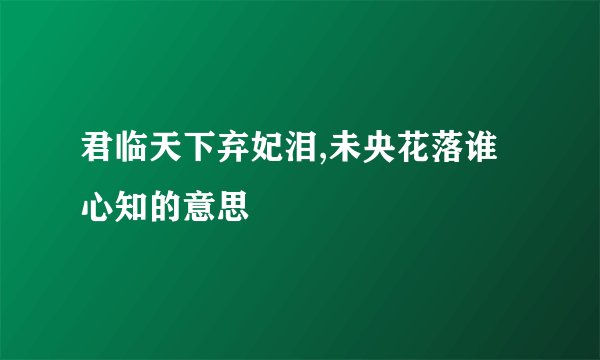 君临天下弃妃泪,未央花落谁心知的意思