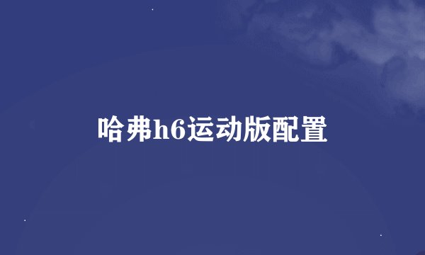 哈弗h6运动版配置