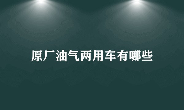 原厂油气两用车有哪些