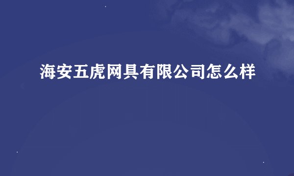 海安五虎网具有限公司怎么样