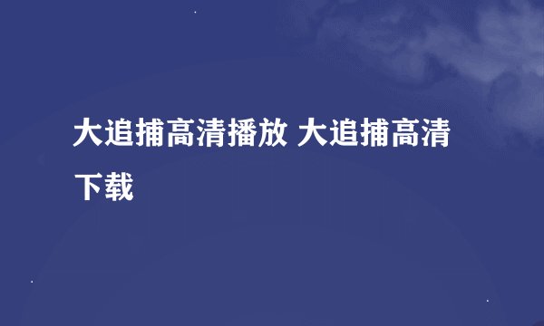 大追捕高清播放 大追捕高清下载