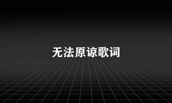 无法原谅歌词