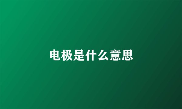 电极是什么意思