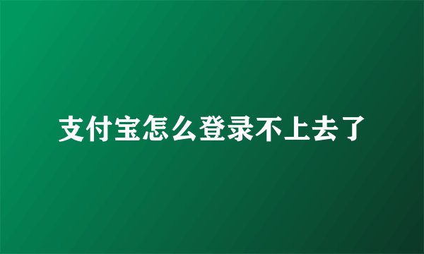 支付宝怎么登录不上去了