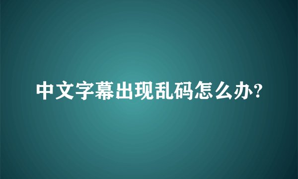 中文字幕出现乱码怎么办?