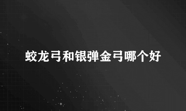 蛟龙弓和银弹金弓哪个好