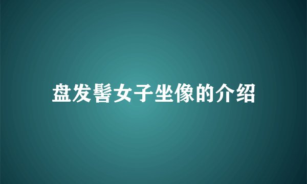 盘发髻女子坐像的介绍