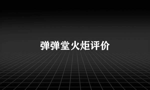 弹弹堂火炬评价