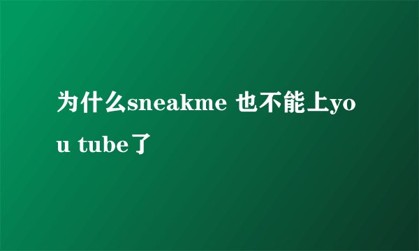 为什么sneakme 也不能上you tube了