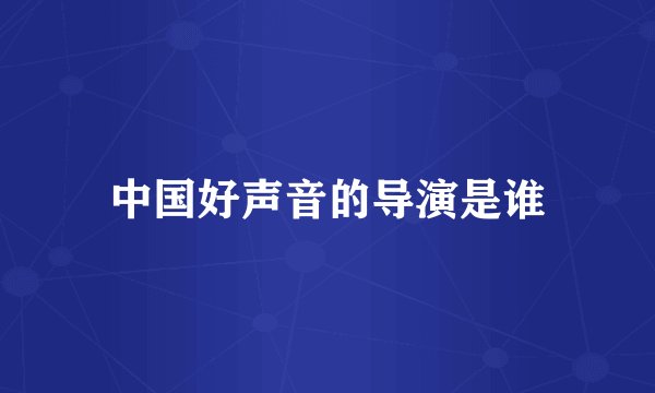中国好声音的导演是谁