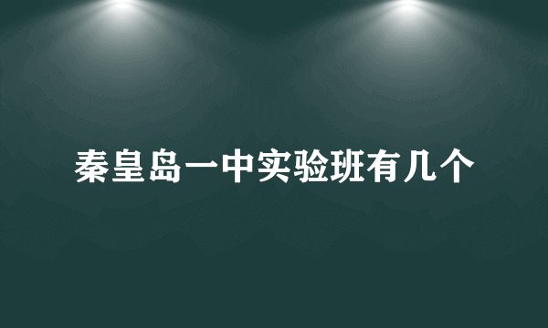 秦皇岛一中实验班有几个