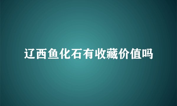辽西鱼化石有收藏价值吗